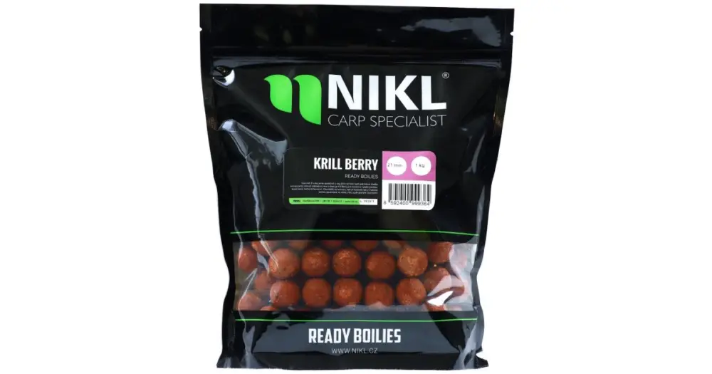 Autentický Nikl Hotové boilie KrillBerry Ready - 1 kg 20 mm