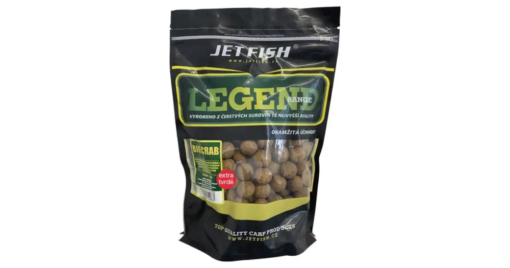 Jet Fish Extra Tvrdé Boilie Legend Range Biocrab 250 g - 24 mm Akční Nabídka
