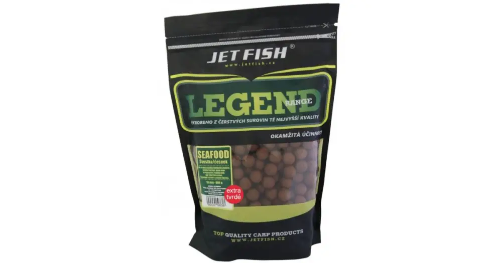 Odeslání Ihned Jet Fish Extra Tvrdé Boilie Legend Range Seafood Švestka Česnek 250 g - 20 mm