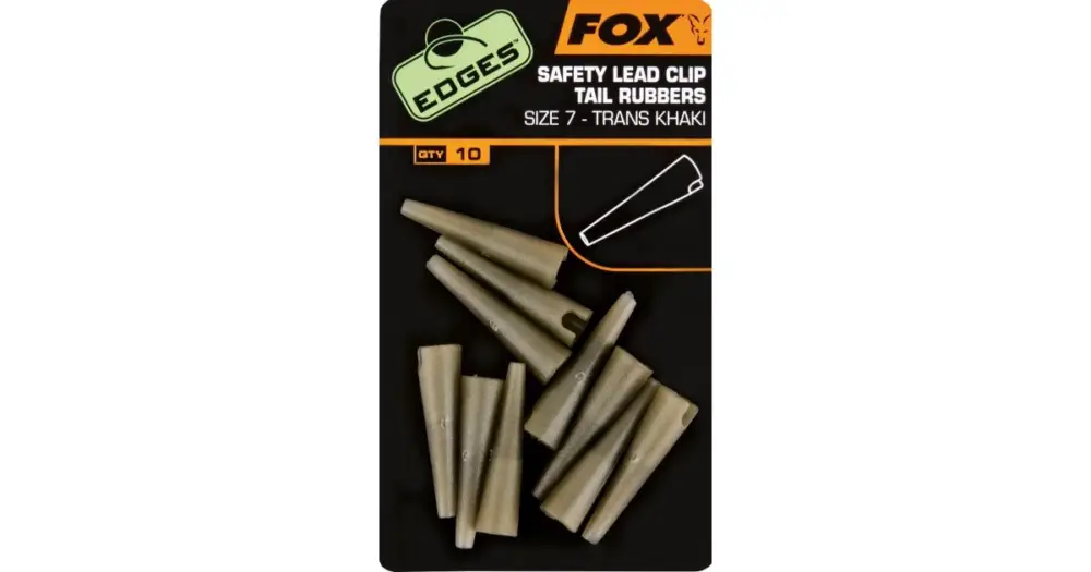 Fox edges Lead Clips Tail Rubbers khaki na závěsku č.7 Autentický