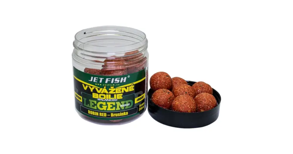 Expresní Doručení Jet Fish Vyvážené Boilie Legend Range Robin Red Brusinka 250 ml - 20 mm