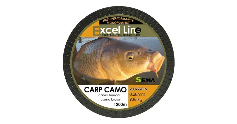 Sema Vlasec Carp Camo Hnědá 1200 m-Průměr 0,30 mm / Nosnost 11,9 kg Akce
