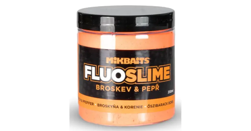 Omezená Nabídka Mikbaits Obalovací Dip Fluo Slime 100 g-Broskev Black pepper