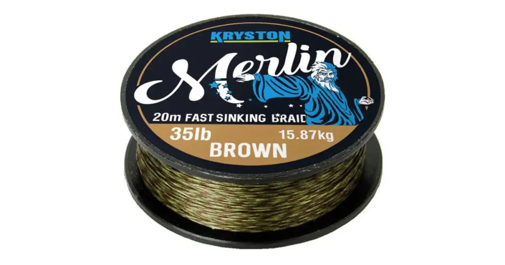 Kryston Návazcová Šňůrka Merlin Fast Sinking Braid Písková 20 m-Nosnost 35 lb Horká Nabídka