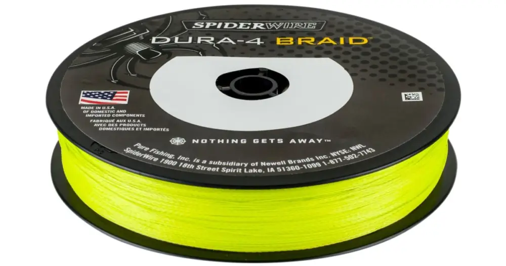 Sezónní Sleva Spiderwire Splétaná Šňůra DURA4 150 m Yellow-Průměr 0,12 mm / Nosnost 10,5 kg