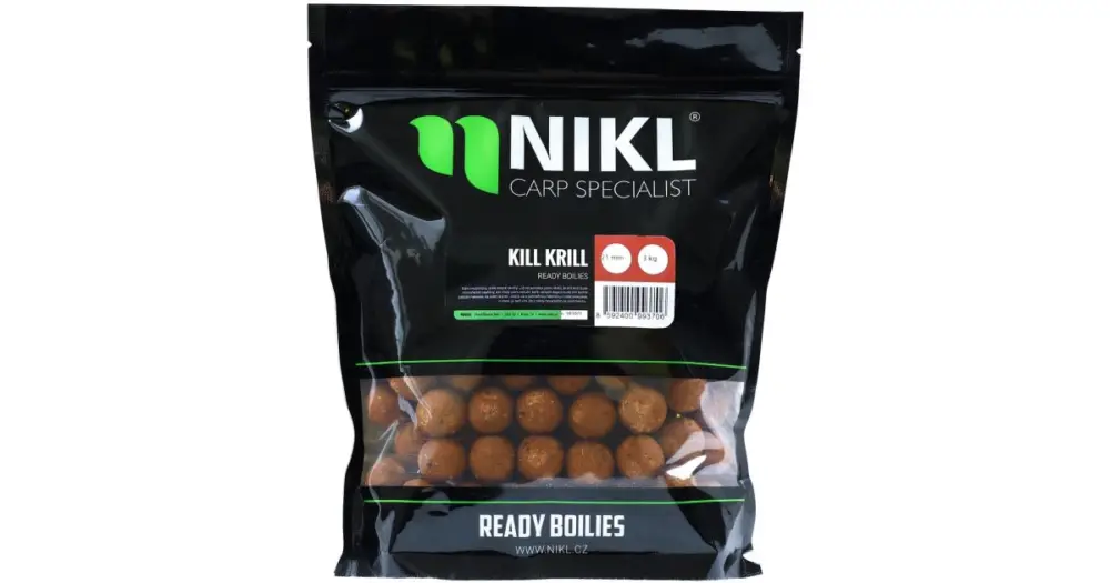 Nejlepší Volba Nikl Ready boilie Kill Krill -1 kg 15 mm