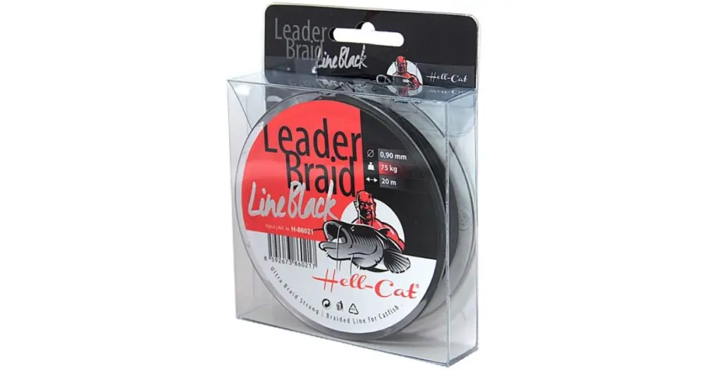 Hell-Cat Návazcová Šňůra Leader Braid Line Black 20 m-Průměr 0,90 mm / Nosnost 75 kg Časově Omezené
