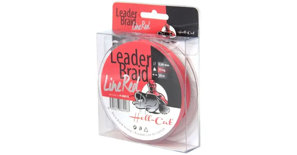 Hell-Cat Návazcová Šňůra Leader Braid Line Red 20 m-Průměr 1,40 mm / Nosnost 125 kg Bezpečná Platba