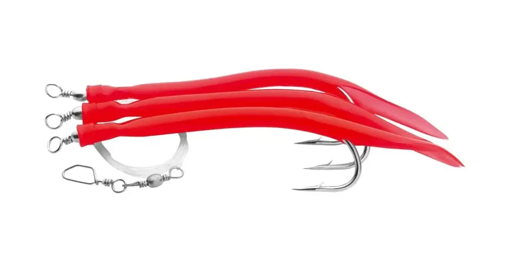 Saenger Aquantic Návazec 3er Gummi Makk System Červená 130 cm-Velikost Háčku 4/0 Časově Omezené