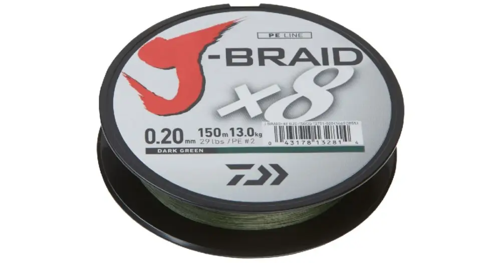 Must-Have Daiwa Splétaná Šňůra J-Braid Dark Green 150 m-Průměr 0,10 mm / Nosnost 6 kg
