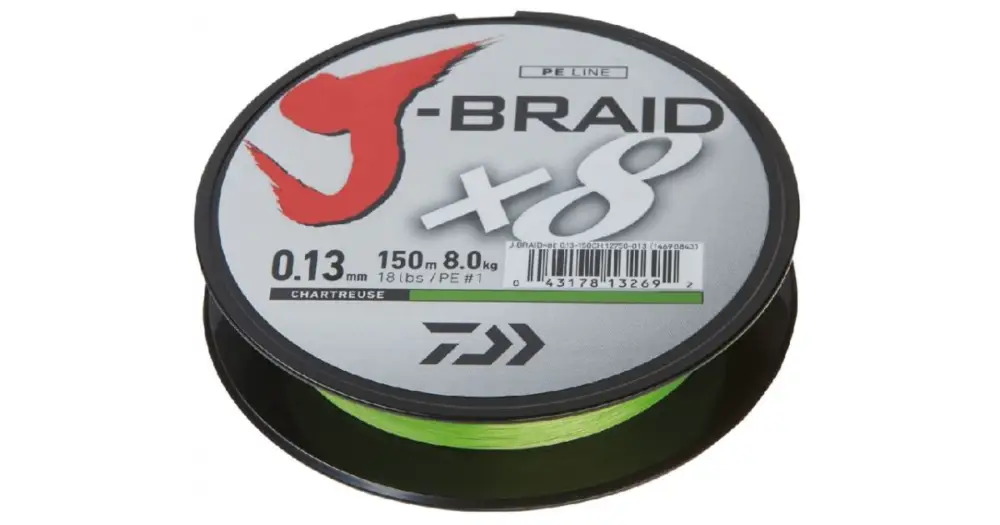 Daiwa Splétaná Šňůra J-Braid Chartreuse 150 m-Průměr 0,18 mm / Nosnost 12 kg Omezená Nabídka