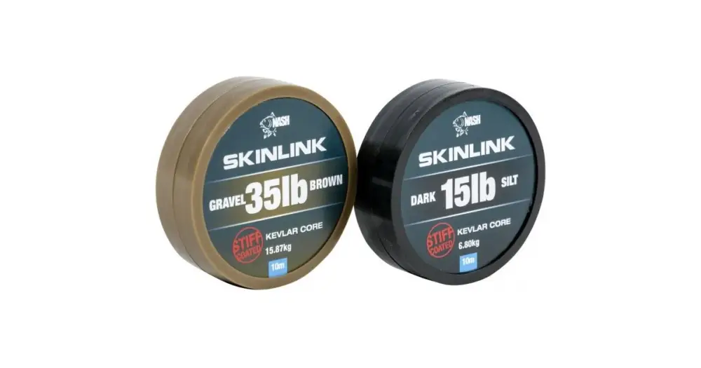Odeslání Ihned Nash Návazcová Šňůrka Potahovaná SkinLink Stiff 10 m Gravel Hnědá-Průměr 35 lb / Nosnost 15,87 kg