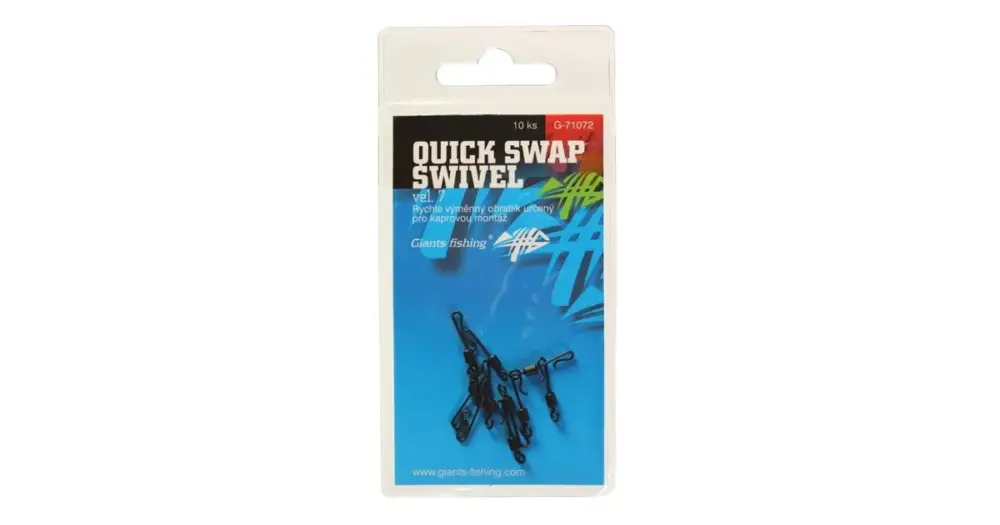 Omezená Nabídka Giants Fishing Rychlo Obratlík Quick Swap Swivel 10 ks-Velikost 12