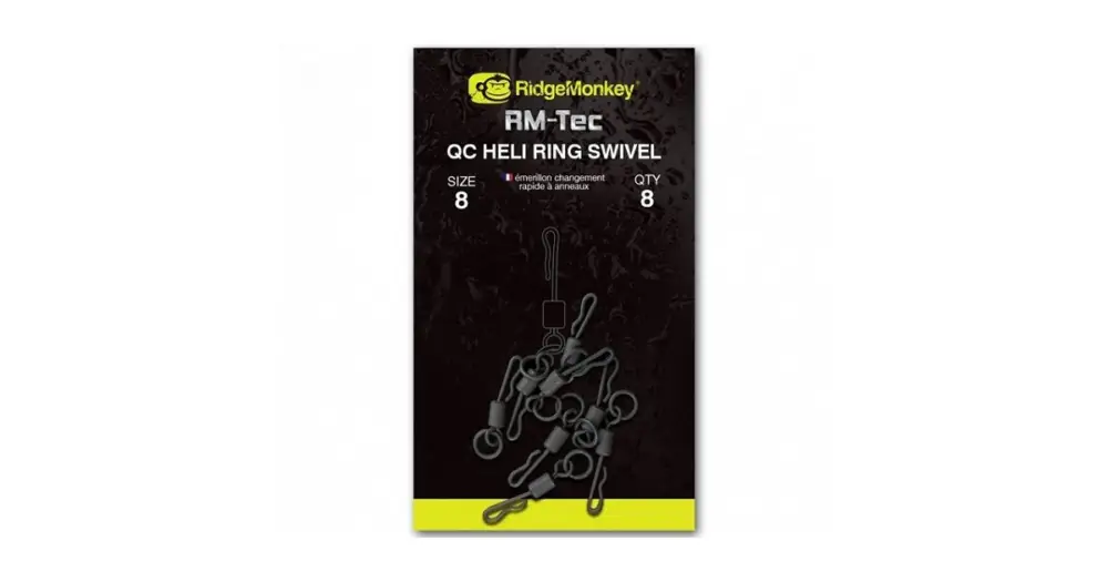 Sleva RidgeMonkey Rychlovýměnný obratlík s kroužkem Quick Change Heli Ring Swivel-velikost 11