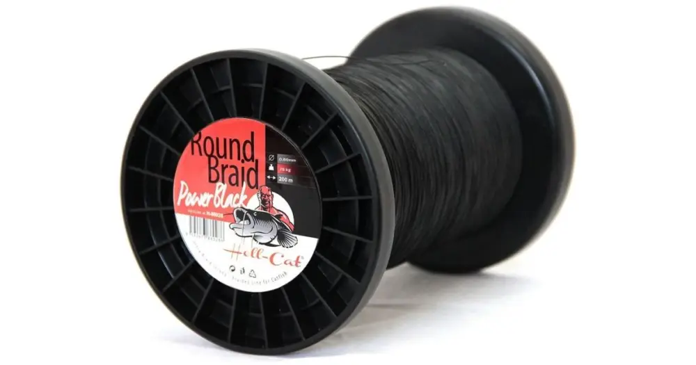 Top Prodej Hell-Cat Splétaná Šňůra Round Braid Power Black 1000 m-Průměr 0,70 mm / Nosnost 85 kg