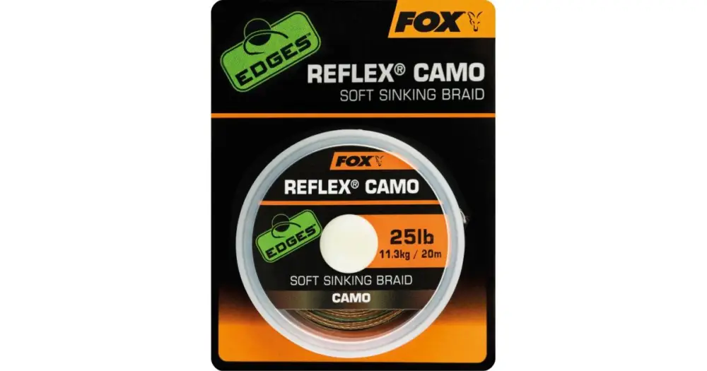 Vysoce Kvalitní Fox Návazcová Šňůrka Reflex Camo 20 m-Průměr 35 lb / Nosnost 15,9 kg