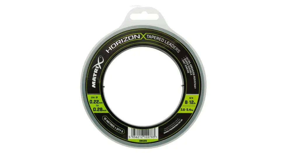 Přímo Od Výrobce Matrix Šokový Vlasec Horizon X Tapered Leaders - Průměr 0,22-0,28 mm / Nosnost 3,6-5,4 kg