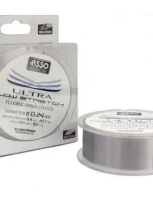 Akce Asso Vlasec Ultra Low Stretch 150 m Čirá-Průměr 0,12 mm / Nosnost 2,62 kg