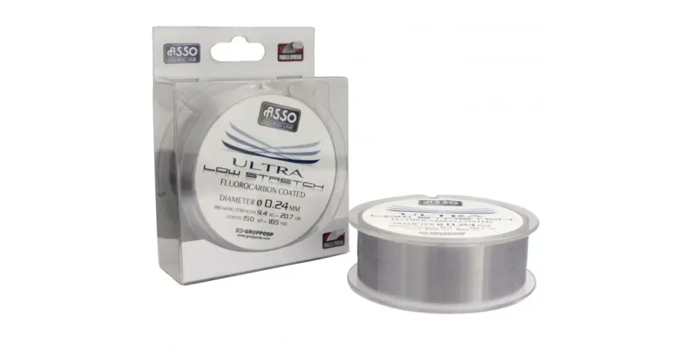 Akce Asso Vlasec Ultra Low Stretch 150 m Čirá-Průměr 0,12 mm / Nosnost 2,62 kg