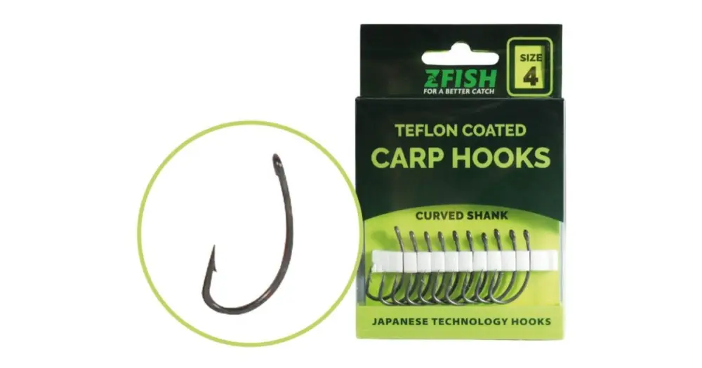 Zfish Teflonové Háčky Curved Shank 10 ks-Velikost 4 Akční Cena