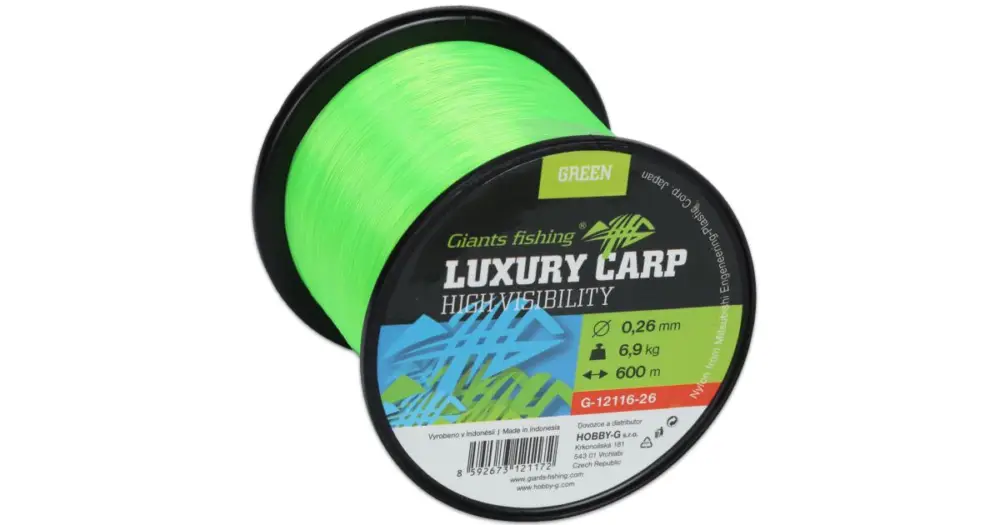 Levný Giants Fishing Vlasec Luxury Carp High Visibility Green - Průměr 0,28 mm / Nosnost 7,9 kg / Návin 600 m