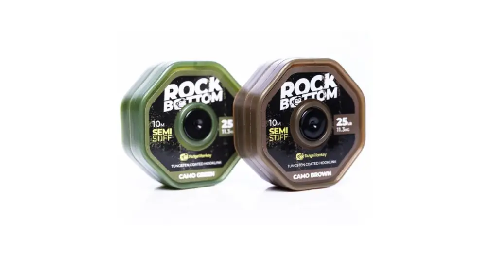 RidgeMonkey Návazcová Šňůrka Rock Bottom Tungstenem Potažená Semi Stiff 10 m25 lb - Nosn-Nosnost 11,3 kg / Barva Hnědá Koupit Online