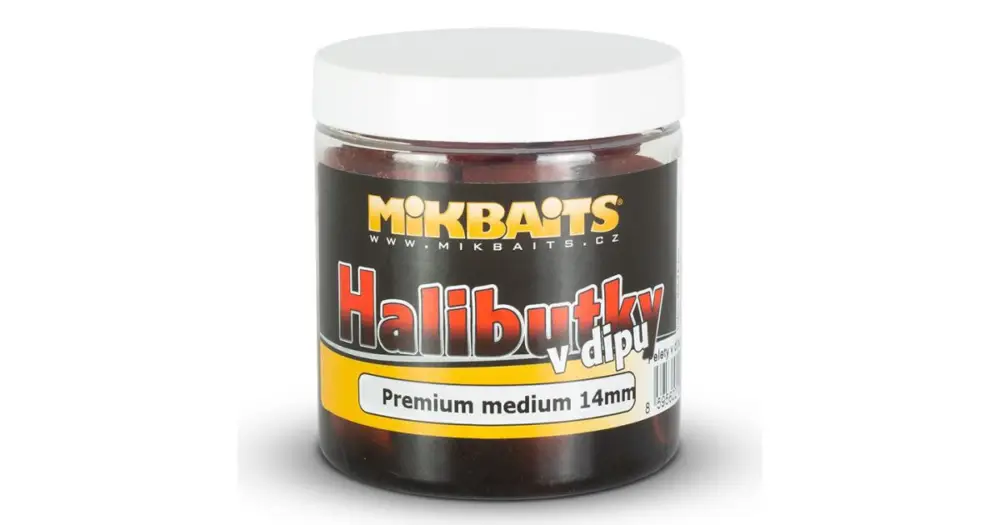 Mikbaits Pelety Halibutky v Dipu 8 mm 150 ml - Red fish halibut Odeslání Ihned