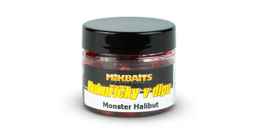 Výprodej Mikbaits Kukuřičky v Dipu 50 ml - Monster halibut