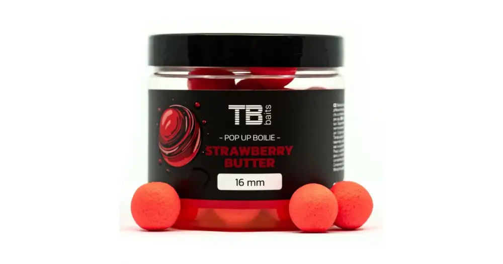 Vysoce Kvalitní TB Baits Plovoucí Boilie Pop-Up Strawberry Butter + NHDC 65 g