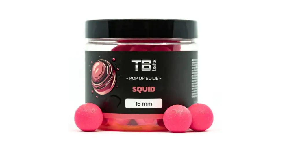 TB Baits Plovoucí Boilie Pop-Up Squid + NHDC 65 g-16 mm Nejprodávanější