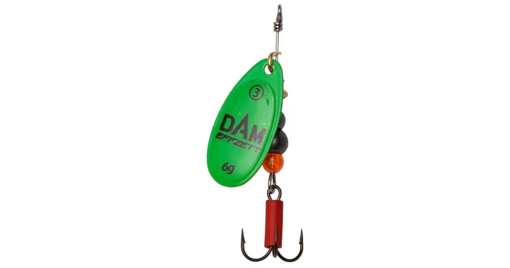 Dam Třpytka Effzett Fluo Spinner Green - Velikost 5 Hmotnost 12 g Ověřený