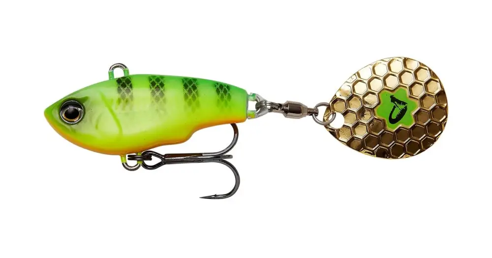 Cenový Hit Savage Gear Fat Tail Spin Sinking Firetiger - 8 cm 24 g