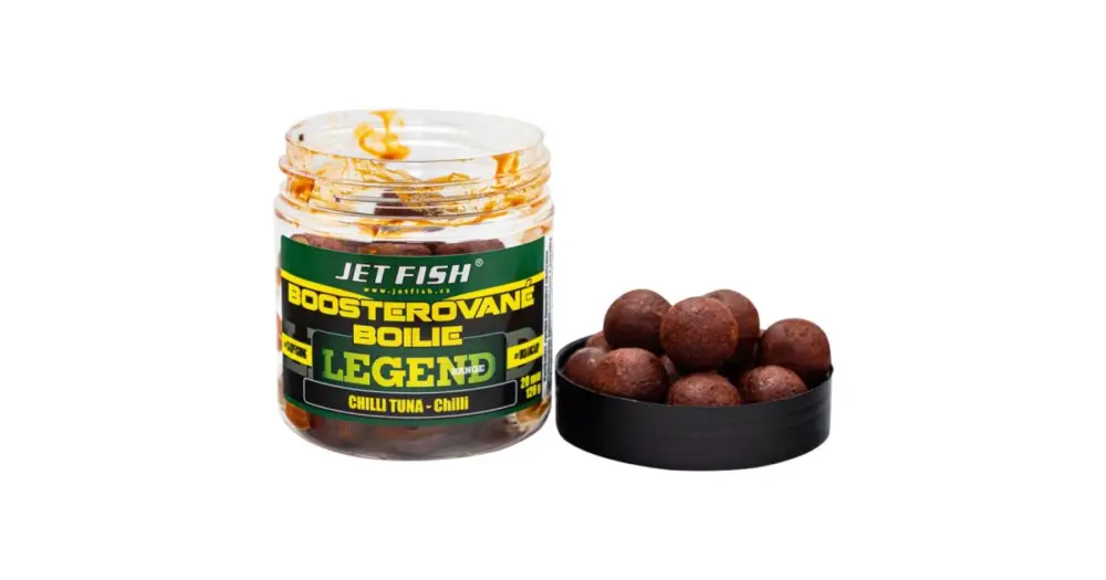 Super Cena Jet Fish Boosterované Boilie Legend Range Chilli Tuna Chilli 250 ml - 24 mm