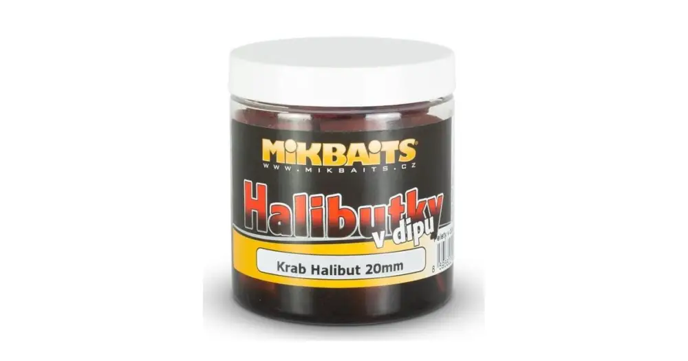 Mikbaits Pelety Halibutky v Dipu 20 mm 250 ml - Krab Halibut Nejlepší Volba