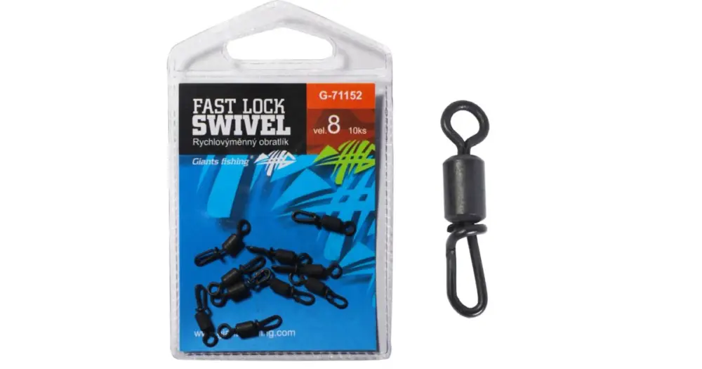 Hit Sezóny Giants Fishing Rychlovýměnný Obratlík Fast Lock Swivel - Vel.8 / 10 ks