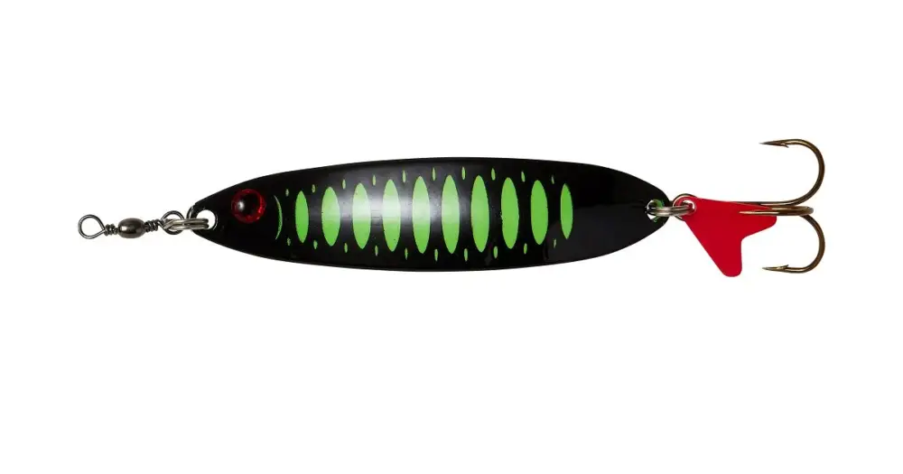 Ověřený Dam Třpytka Effzett Slim Standard Spoon UV Fluo Green Black - Délka 5 cm Hmotnost 8 g
