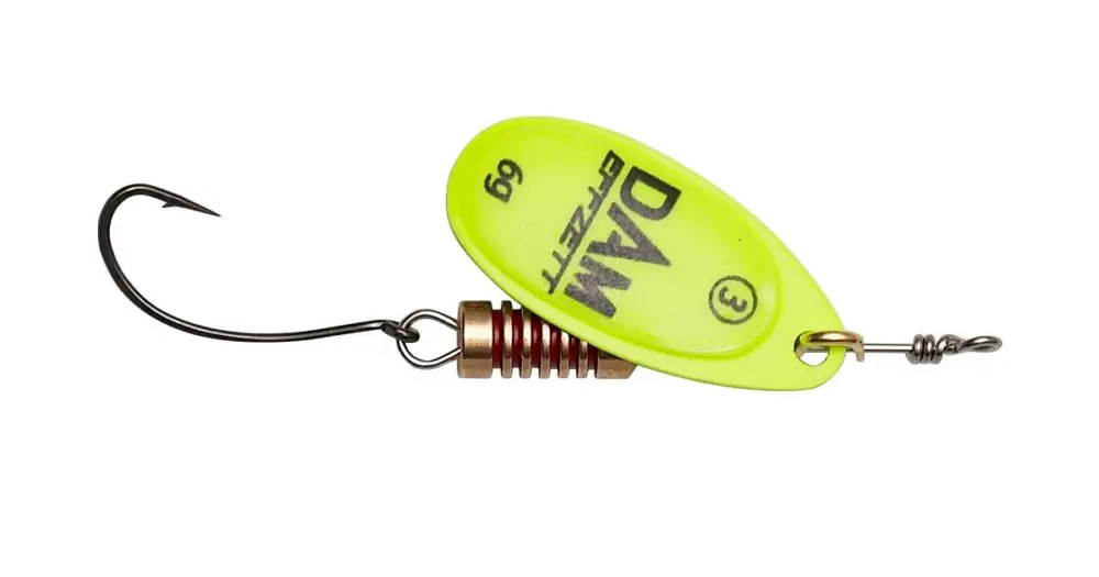 Pouze Dnes Dam Třpytka Effzett Spinner With Single Hooks Sinking Yellow - Velikost 2 Hmotnost 4 g