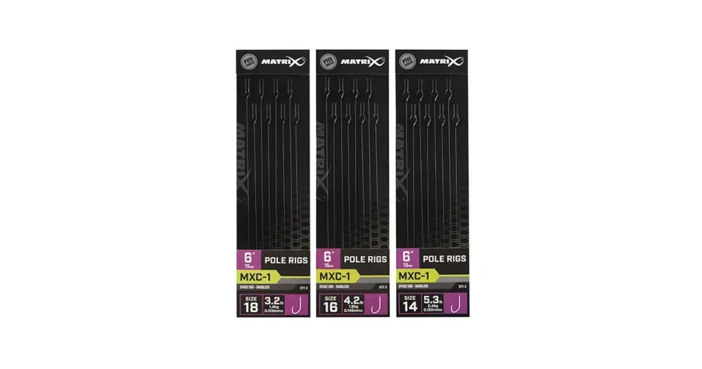 Hit Sezóny Matrix Návazec MXC-1 6” Pole Rigs - Velikost Háčku 16 Nosnost 1,9 kg