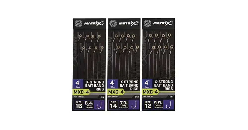 Cenová Bomba Matrix Návazec MXC-4 4” X-Strong Bait Band Rigs - Velikost Háčku 16 Nosnost 2,9 kg