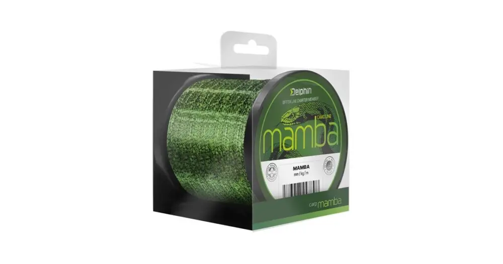 Delphin Vlasec Mamba Carp Kamufláž - Průměr 0,30 mm / Nosnost 15,5 lbs / Návin 600 m Dokud Zásoby Vydrží