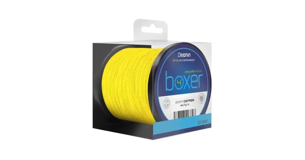 Nízká Cena Delphin Sumcová Šňůra Boxer 4 Fluo Žlutá - Návin 10 m Průměr 0,50 mm Nosnost 41,7 kg