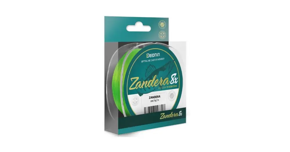 Rychlé Dodání Delphin Přívlačová Šňůra Zandera 8 Fluo Zelená - Průměr 0,14 mm Nosnost 9,8 kg Návin 150 m