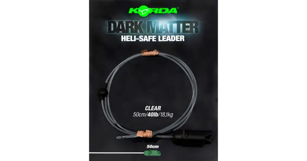 Korda Koncová Montáž Dark Matter Leader Heli Safe 18,1 kg 50 cm - Clear Aktuální