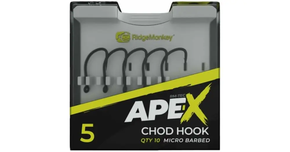 Ověřený RidgeMonkey Háček Ape-X Chod Barbed 10 ks - Velikost 6