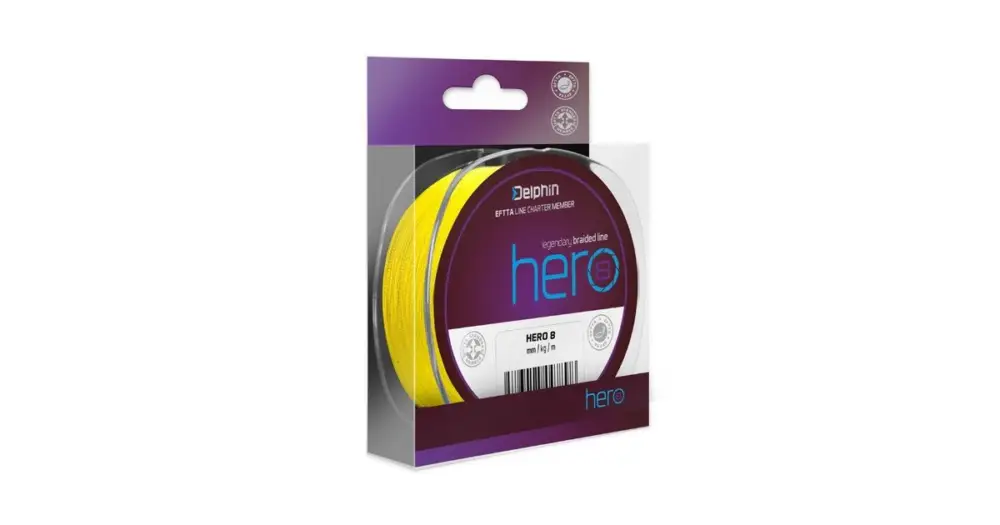 Delphin Splétaná Šňůra Hero 8 Fluo Žlutá 117 m - 0,14 mm 9,5 kg Cenově Výhodný