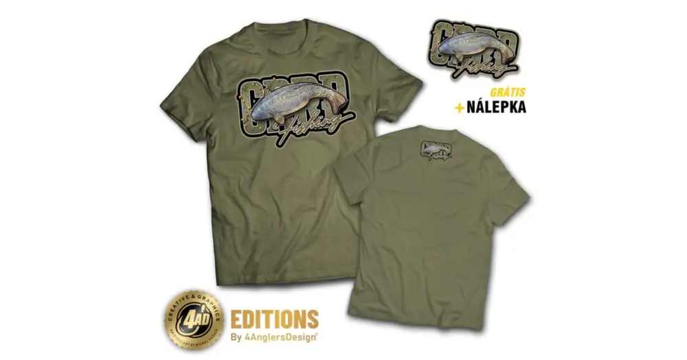 4ANGLERSDESIGN Tričko Carpfishing - XL Super Cena