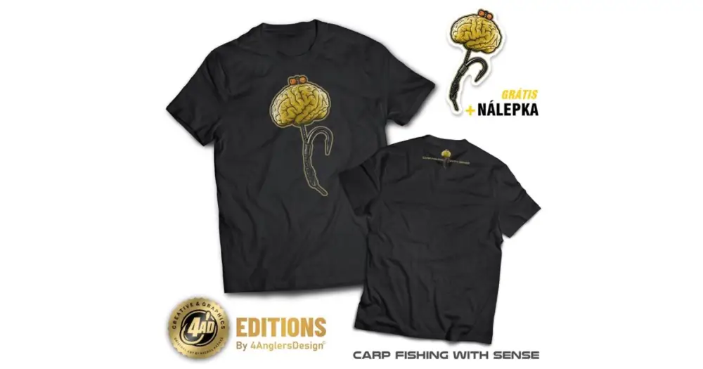4ANGLERSDESIGN Tričko Carp Fishing With Sense - L Kup Teď