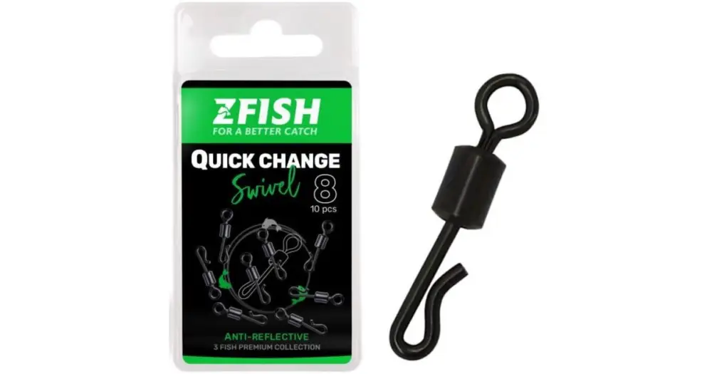 Novinka Zfish Obratlík Quick Change Swivel Matt 10 ks - Velikost 12 Nosnost 20 kg