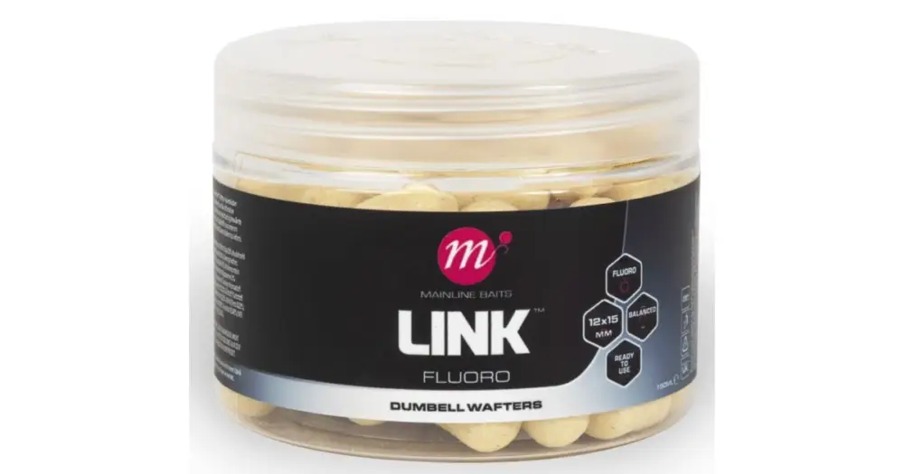 Mainline Dumbell Fluoro Wafters Link 150 ml 12x15 mm - White Objednat Nyní