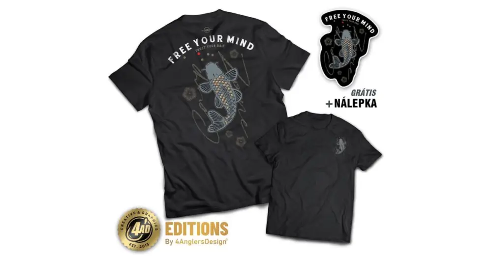 Ihned K Objednání 4ANGLERSDESIGN Tričko Free Your Mind